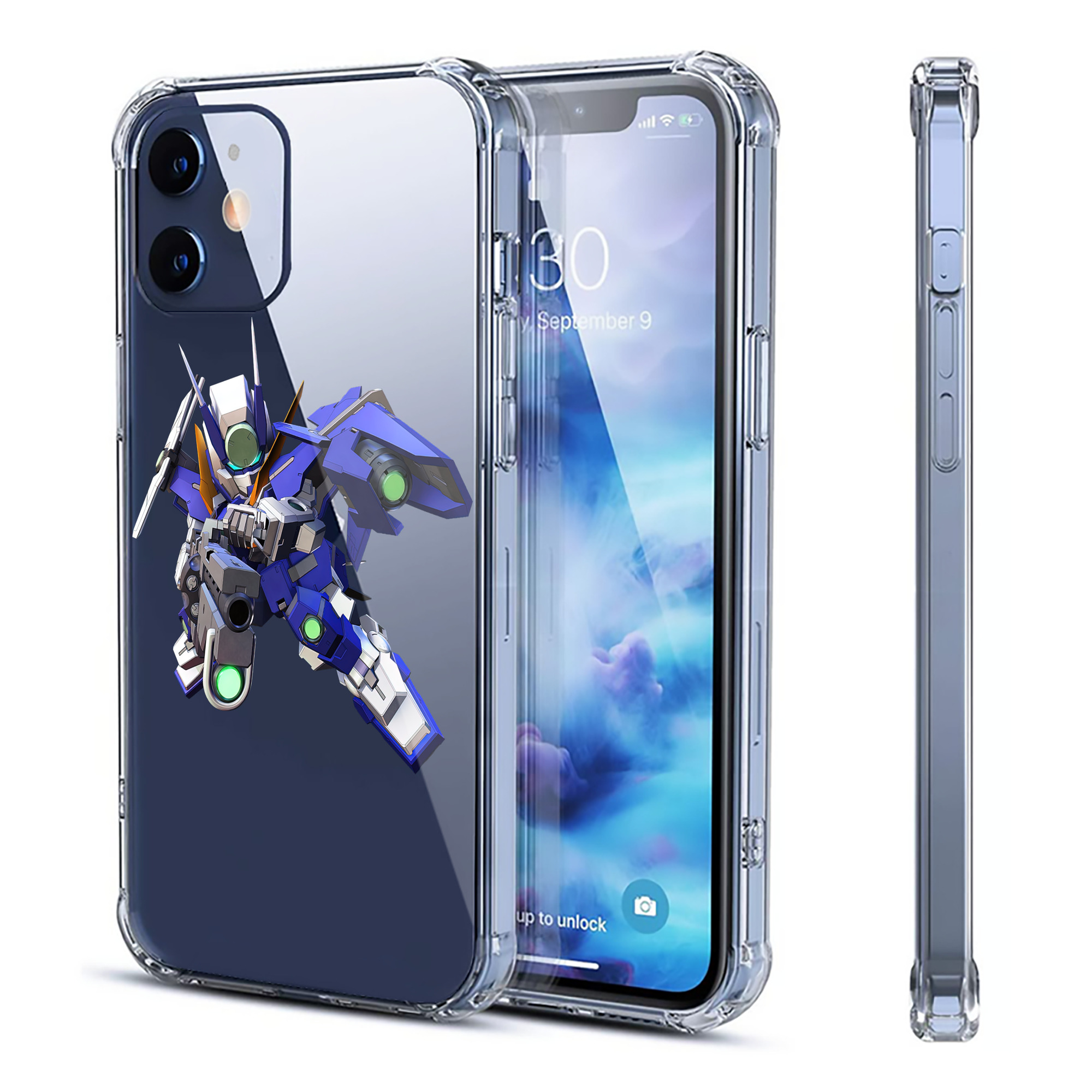 （画像用） 機動戦士ガンダム Mobile Suit Gundam 【iPhone 12シリーズ対応】透明スマホケース（クリアソフトケース）